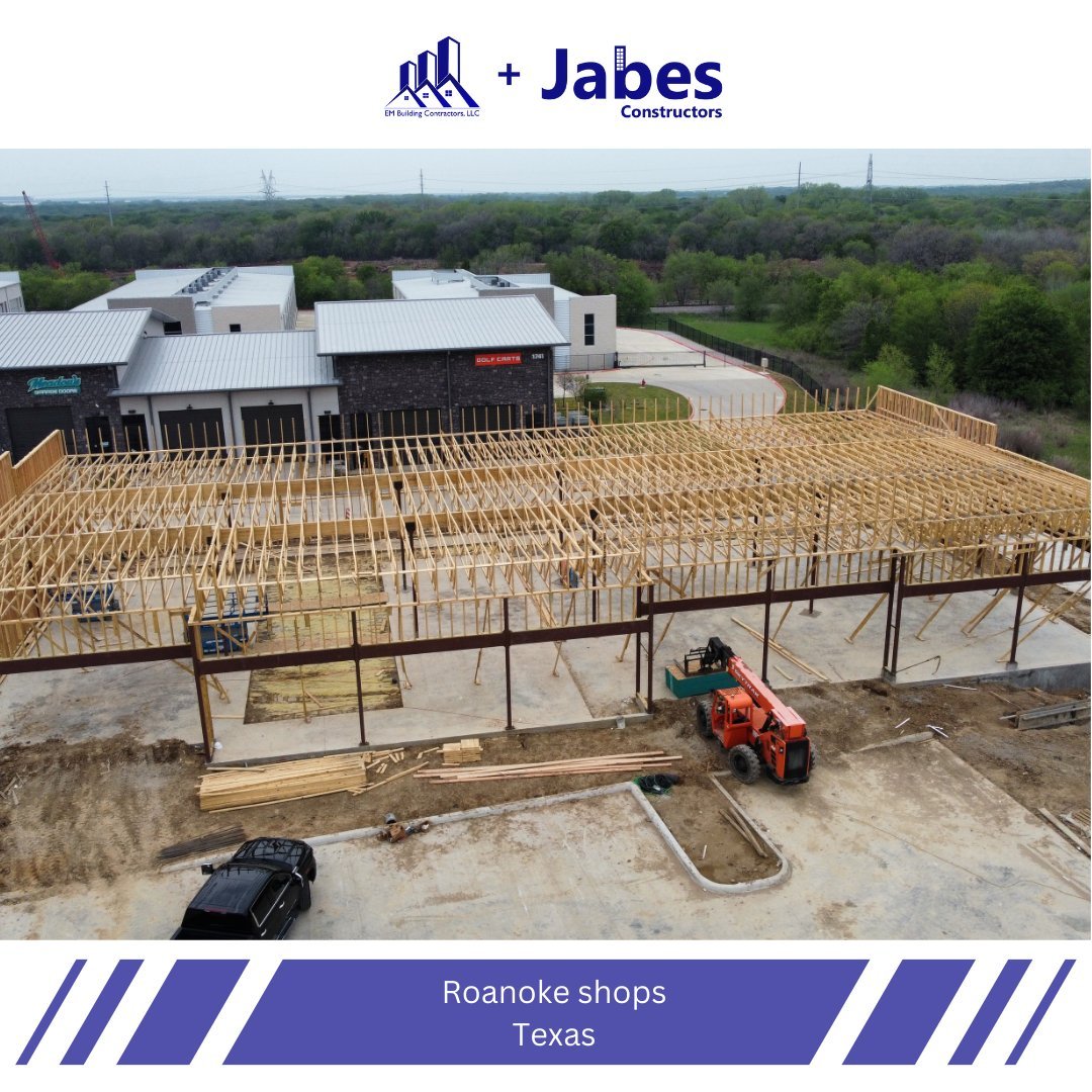 Unveiling Excellence: Jabes Constructors Begins Wood Framing for Roanoke Shops, Leading the Way in Texas Construction